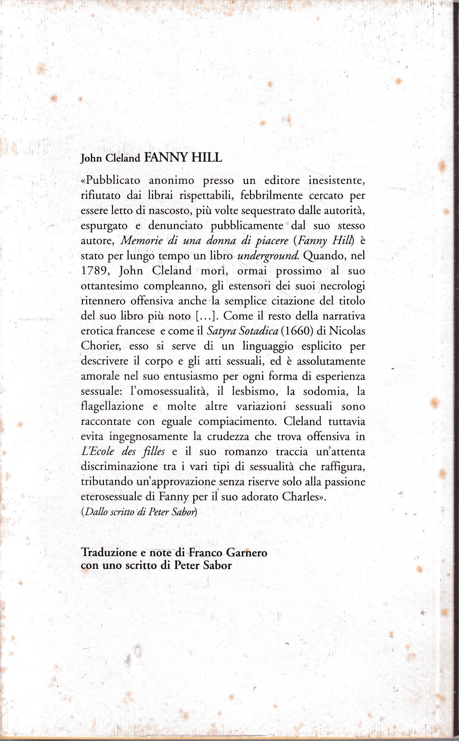 Fanny Hill. Memorie di una donna di piacere