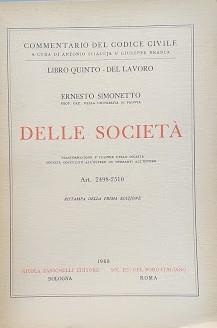 LIbro quinto - del lavoro. Delle Società, art. 2498-2510