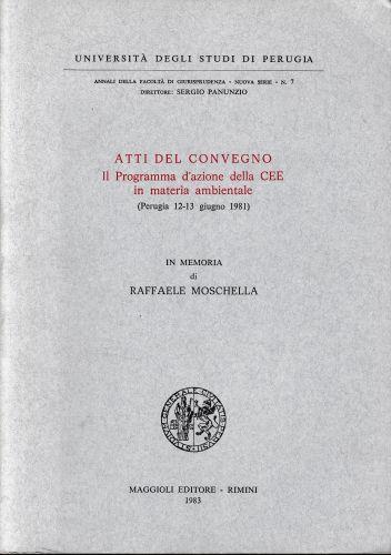 Atti del Convegno. Il Programma d'azione della CEE in materia ambientale - copertina