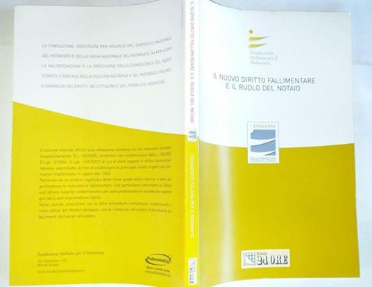 Il nuovo diritto fallimentare e il ruolo del notaio - copertina