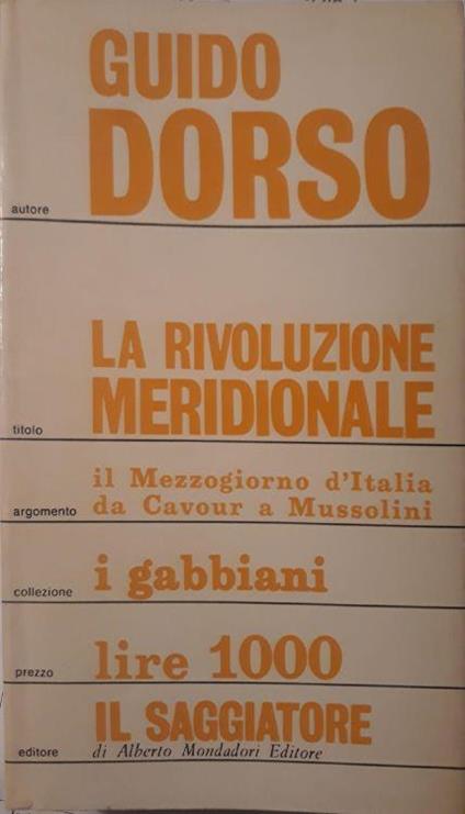 la Rivoluzione Meridionale - Guido Dorso - copertina