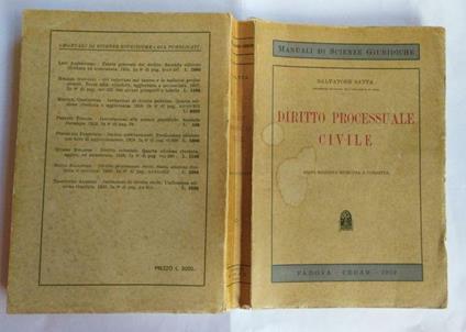 Diritto processuale civile - Salvatore Satta - copertina