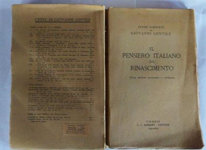 Il pensiero italiano del rinascimento - Giovanni Gentile - copertina