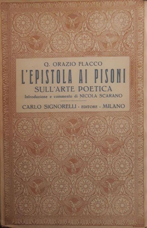 L' epistola ai pisoni. Sull'arte poetica - Q. Flacco Orazio - copertina