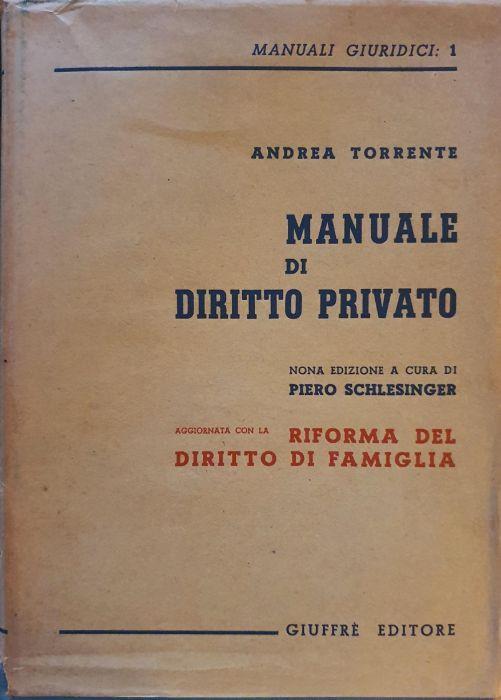 Manuale di diritto privato - Andrea Torrente - copertina