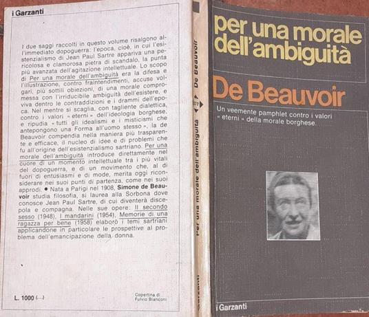 Per una morale dell'ambiguita' - Simone de Beauvoir - copertina