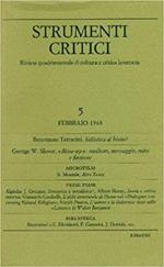 Strumenti Critici: rivista quadrimestrale di cultura e critica letteraria Vol. 5