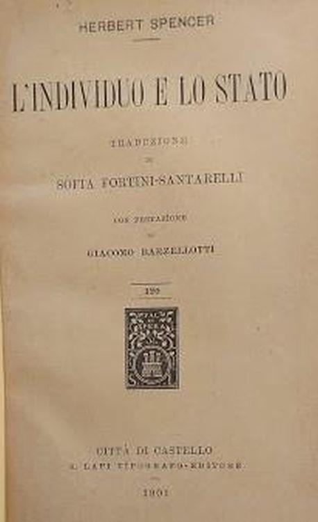L' individuo e lo stato - Herbert Spencer - copertina