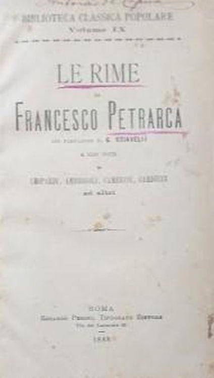 Le rime di Francesco Petrarca - Francesco Petrarca - copertina
