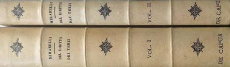 Del Diritto dei Terzi secondo il Codice Civile Italiano. Volumi I e II - Giuseppe Mirabelli - copertina