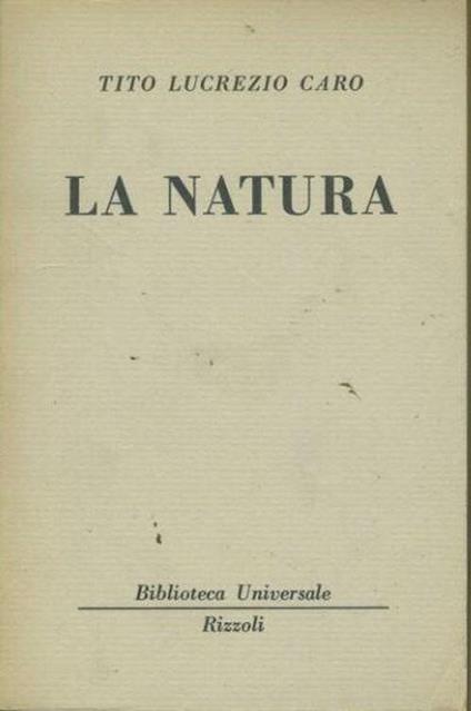 La natura - Tito Lucrezio Caro - copertina