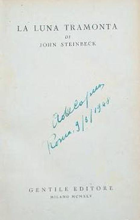 La luna tramonta - John Steinbeck - copertina