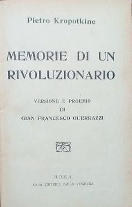 Memorie di un rivoluzionario - copertina
