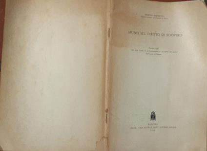 Spunti sul diritto di sciopero - Ernesto Simonetto - copertina