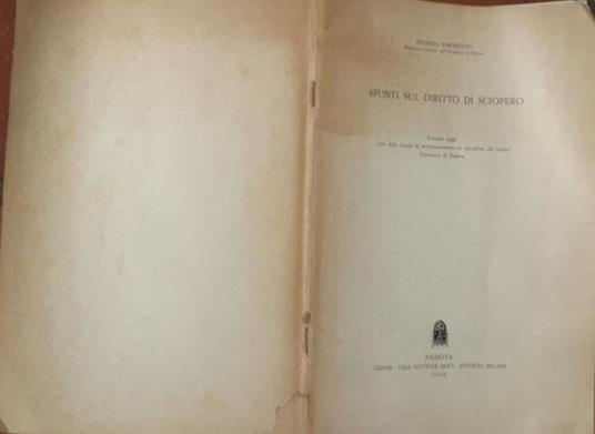 Spunti sul diritto di sciopero - Ernesto Simonetto - copertina