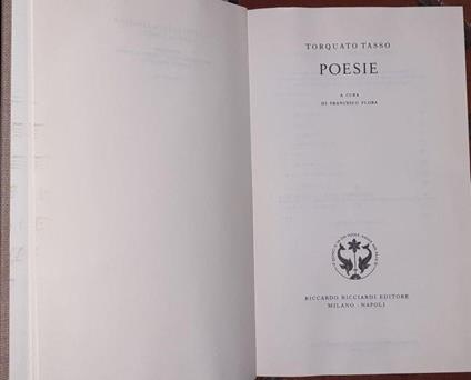 Torquato Tasso Poesie - copertina
