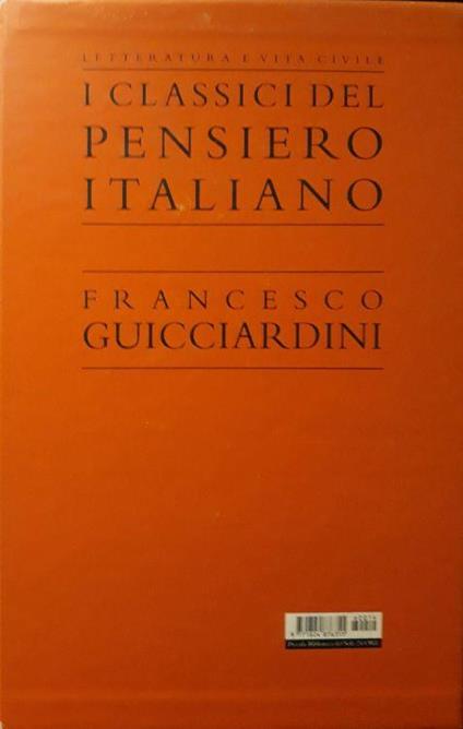 Francesco Guicciardini: opere - copertina
