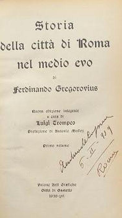 Stroia della città di Roma nel medio evo, primo volume - Ferdinand Gregorovius - copertina