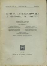 Rivista internazionale di filosofia del diritto. Anno XXXIII. Serie III. Luglio - Agosto 1956