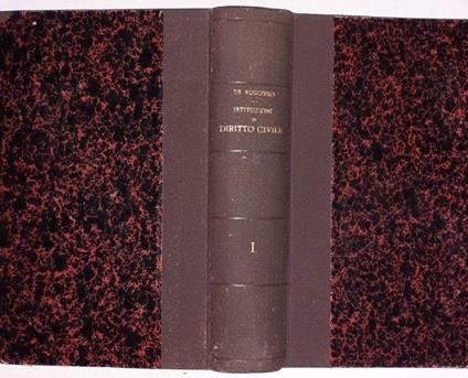 Istituzioni di diritto civile Volume I - Roberto De Ruggiero - copertina