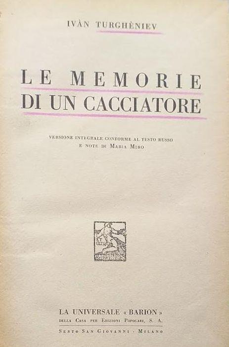 Le memorie di un cacciatore - copertina