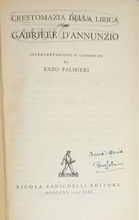 Crestomazia della lirica - Gabriele D'Annunzio - copertina