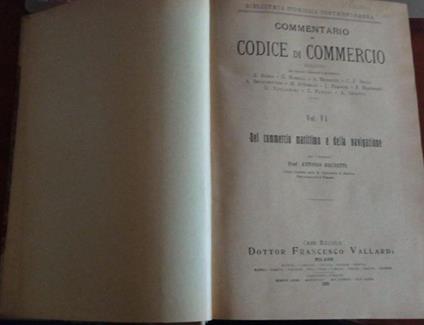 Commentario al codice di commercio Vol. VI. Del commercio marittimo e della navigazione - Antonio Brunetti - copertina