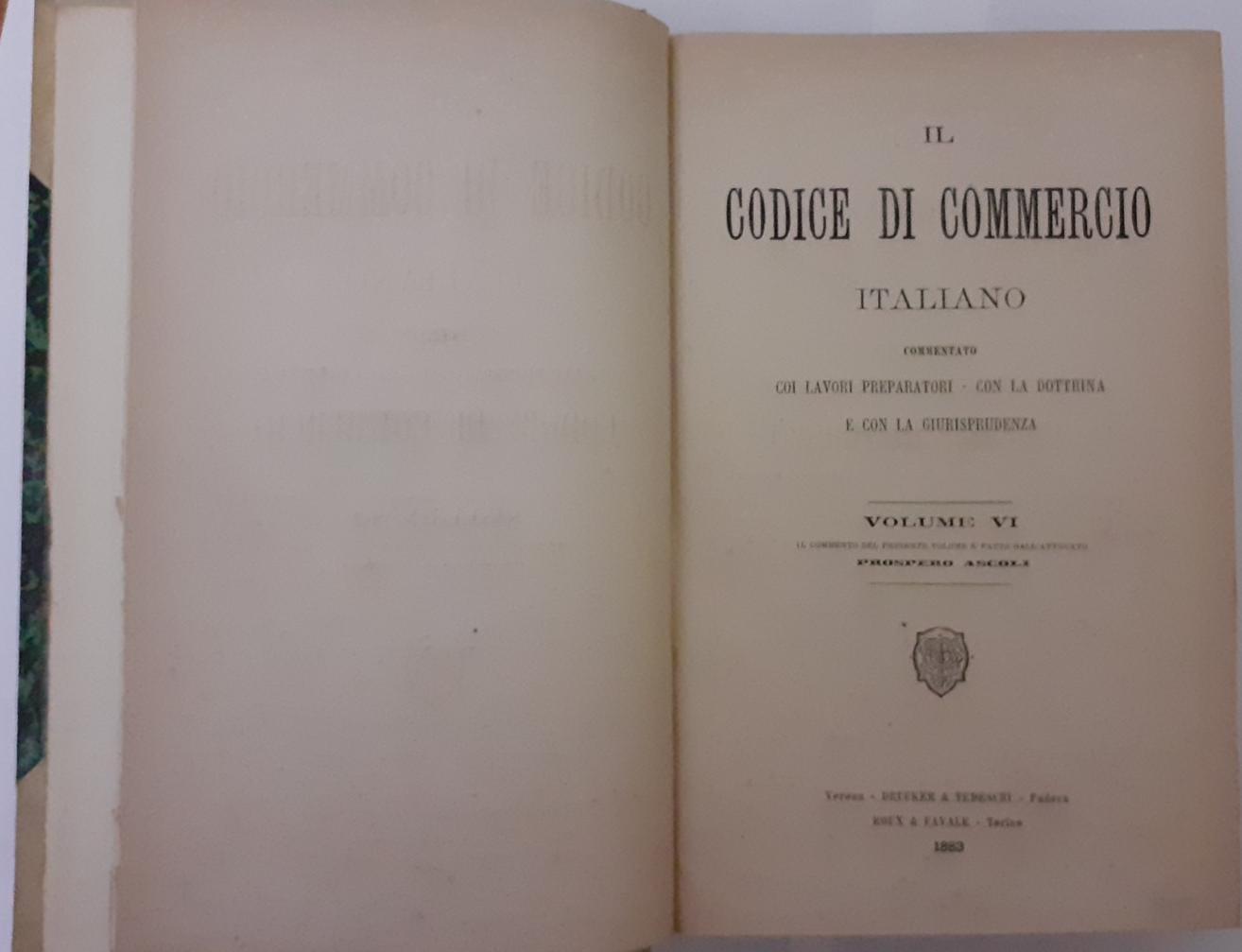 Il codice di commercio italiano Volume Vi