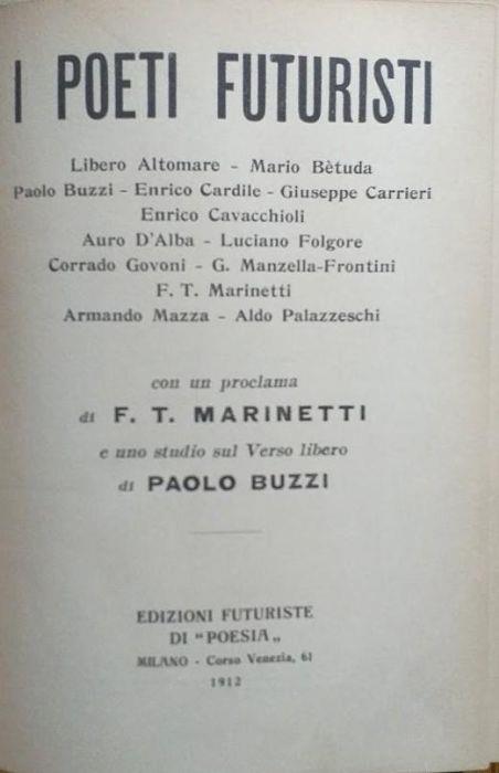 I poeti futuristi - copertina