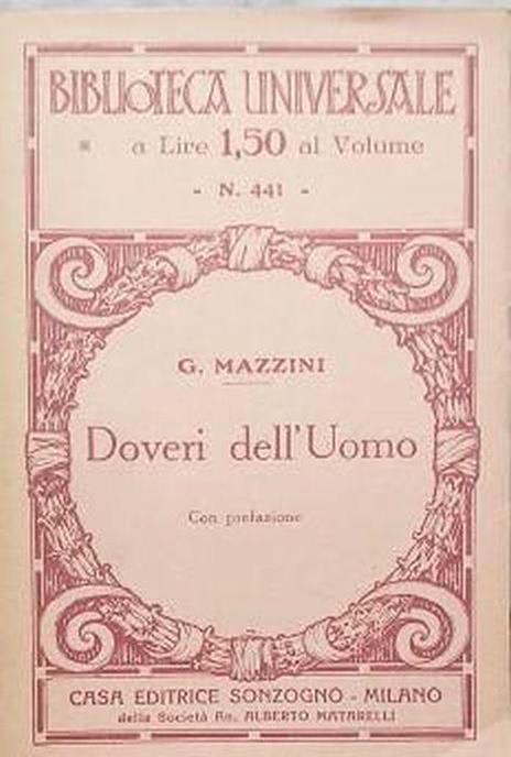 Doveri dell'uomo - Giuseppe Mazzini - copertina