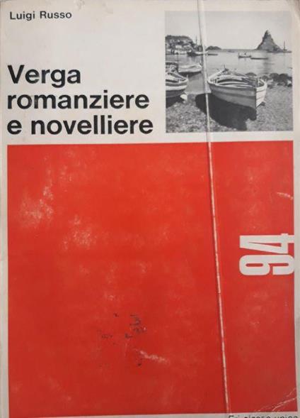 Verga romanziere e novelliere - Luigi Russo - copertina