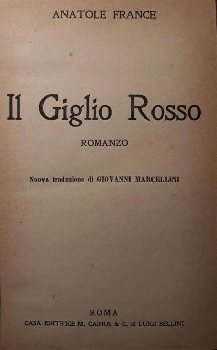 Il giglio rosso - Anatole France - copertina