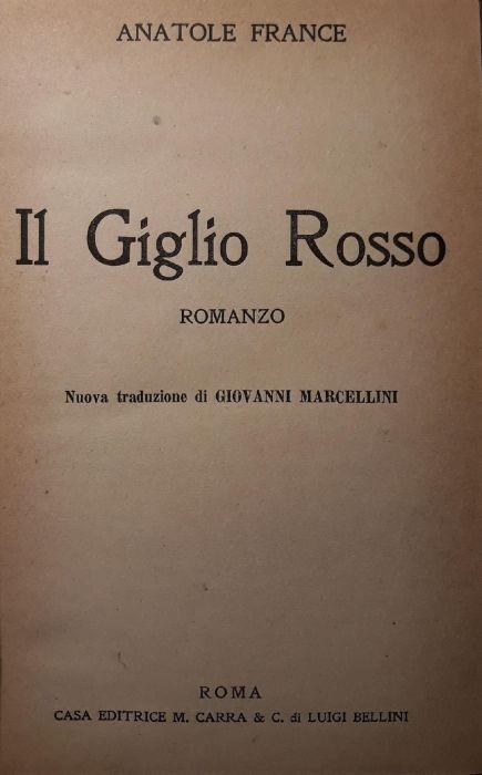 Il giglio rosso - Anatole France - copertina