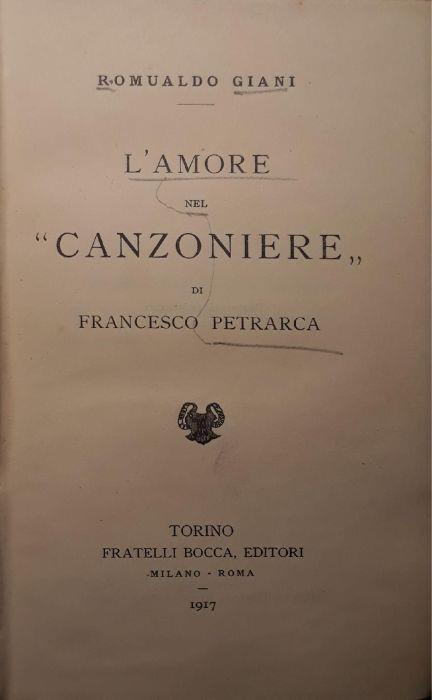 L' amore nel "Canzoniere" di Francesco Petrarca - Romualdo Giani - copertina