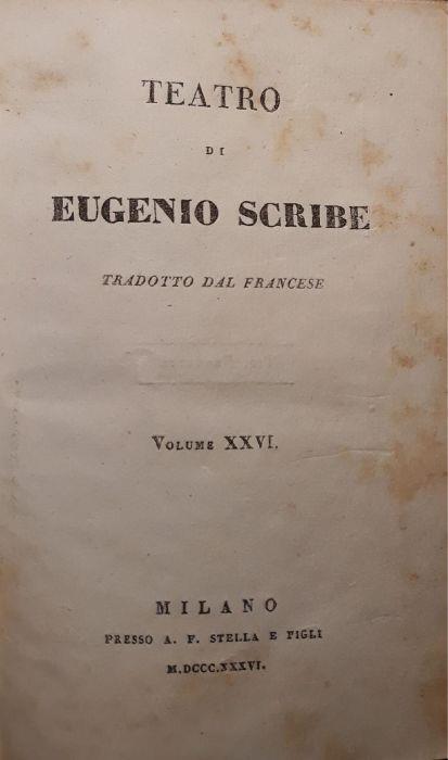Teatro di Eugenio Scribe (volume XXI) - Eugenio Scribe - copertina