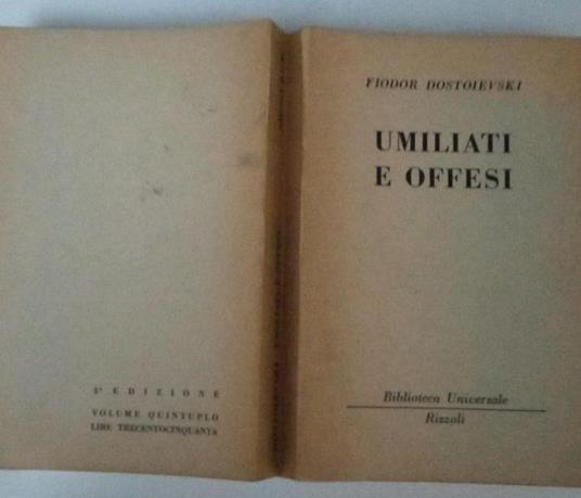 Umiliati e offesi - Fëdor Dostoevskij - copertina