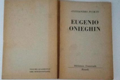 Eugenio Onieghin - Aleksandr Puskin - copertina