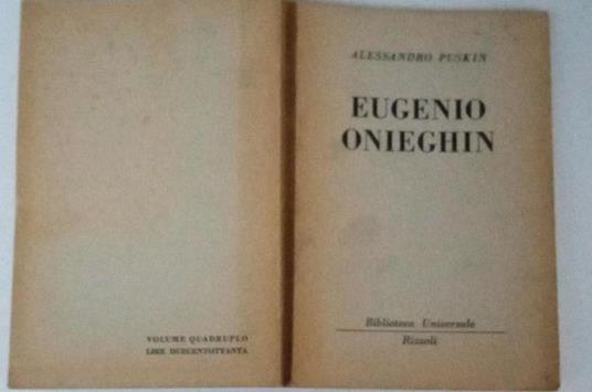 Eugenio Onieghin - Aleksandr Puskin - copertina