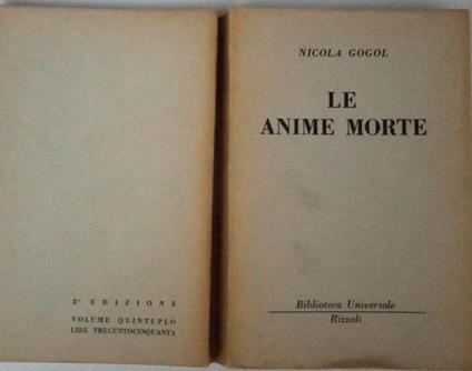 Le anime morte - Nikolaj Gogol' - copertina