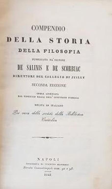 Compendio della storia della filosofia - copertina