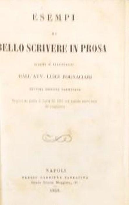 Esempi di bello scrivere in prosa - Luigi Fornaciari - copertina