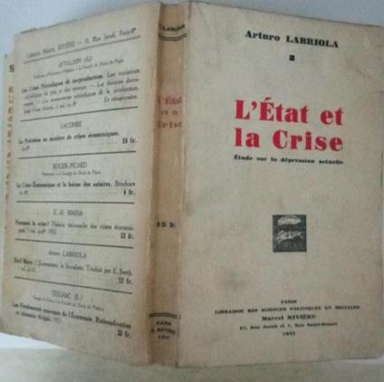 L' etat et la crise - Arturo Labriola - copertina