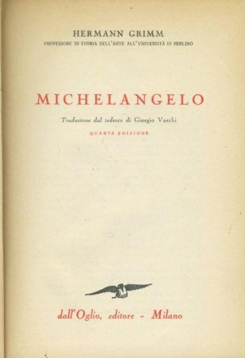 Michelangelo - Hermann Grimm - copertina