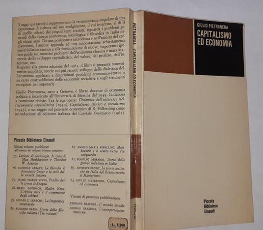 Capitalismo ed economia - Giulio Pietranera - copertina