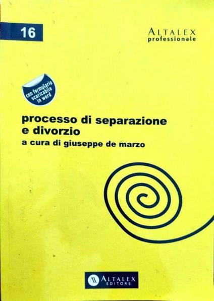 Processo di separazione e divorzio - Giuseppe De Marzo - copertina