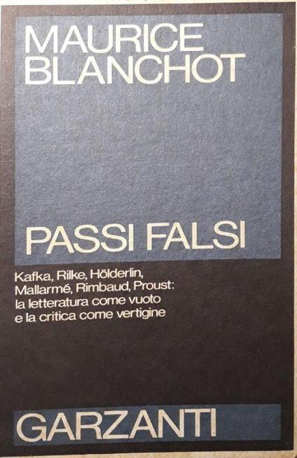 Passi falsi - Maurice Blanchot - copertina