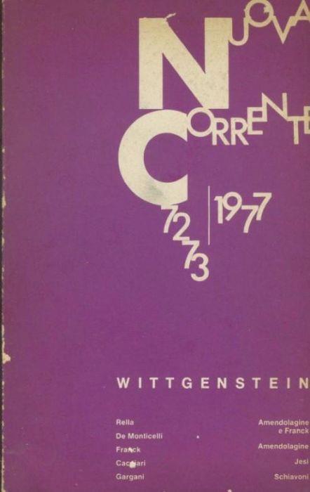 Nuova corrente 72-73/1977 - Ludwig Wittgenstein - copertina