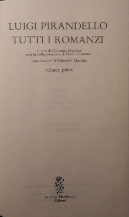 Tutti i romanzi (volume primo) - Luigi Pirandello - copertina
