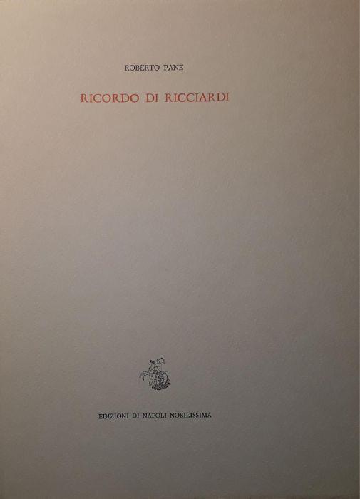 Ricordo di Ricciardi - Roberto Pane - copertina