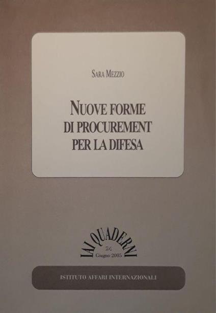 Nuove forme di procurement per la difesa - copertina